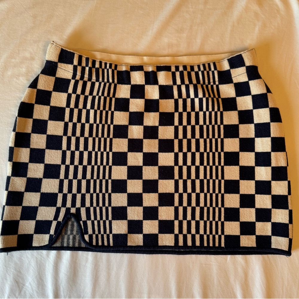 Urban Outfitters Navy Checkered Skirt NWOT